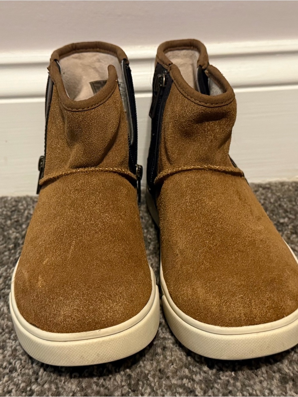 Ugg Kids Brown Suede Zip-Back Casual Boots